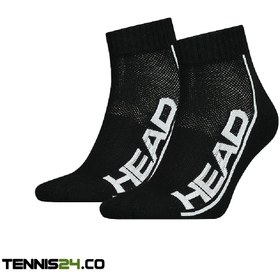 تصویر جوراب تنیس ساق کوتاه هد HEAD PERFORMANCE QUARTER UNISEX(black) پک دوتایی-مشکی HEAD Performance Quarter Socks Chaussettes Performance Quarter Mixte