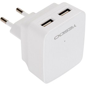 تصویر کلگی فست شارژ Yesido YC02 2Port 2.4A 12W Yesido YC02 2.4A 2Port Wall Charger