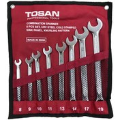 تصویر مجموعه 8 عددی آچار یکسر تخت یکسر رینگی توسن مدل TI101-S8 