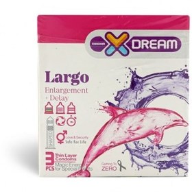 تصویر کاندوم 3عددی بزرگ کننده تاخیری خاردار شیاردار Largo ایکس دریم X Dream Largo Condom 3pcs