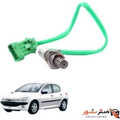 تصویر سنسور اکسیژن پژو ۲۰۶ تیپ ۲ و ۳ NTK سوکت سبز اصلی 