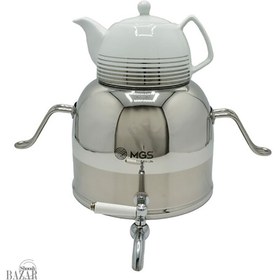 تصویر کتری و قوری ام جی اس مدل K41018 ظرفیت ۶ لیتر با کتری استیل 