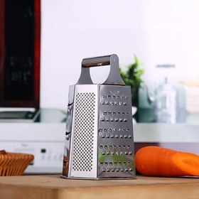 تصویر رنده 6 گوش دسته دار هرمی استیل سایز بزرگ GRATER 6 SIDED EARS