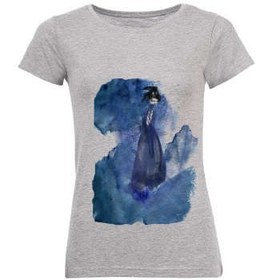 تصویر تی شرت زنانه طرح Blue Paintinting کد C78 
