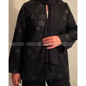 تصویر مانتو مجلسی زنانه مشکی 