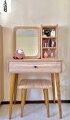 تصویر میز آرایش دخترانه دارچوب همراه صندلی 