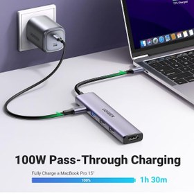 تصویر هاب USB-C یوگرین 5 پورت مدل CM478 15495 Ugreen CM478 15495 5 Ports USB-C HUB