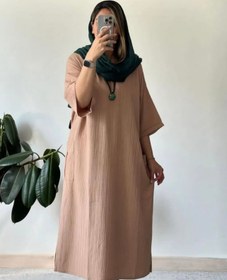 تصویر کفتان دخترانه بامبو جیب دار فروشگاه سحرناز Women's kaftan with pockets in Sahrnaz store