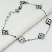 تصویر دستبند استیل ونکلیف نقره ایی 