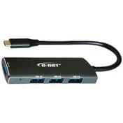 تصویر هاب فلزی تایپ سی 4 پورت USB3 دی نت مدل 065 