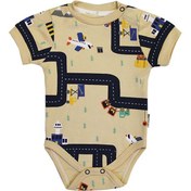 تصویر زیردکمه بادی آستین کوتاه به آوران طرح درایور Behavaran سایز نوزادی تا دو سال 