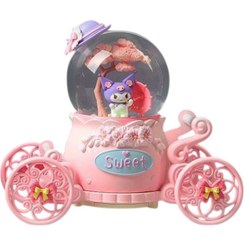 تصویر گوی موزیکال مدل کالسکه کرومی چراغ دار 