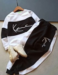 تصویر بلوز و شلوار سفید مشکی 