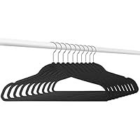 تصویر کلوپ کامل حق بیمه True Heavyweight Hangers مخمل، 50، سیاه Closet Complete Premium True Heavyweight Velvet Hangers, 50, Black