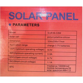 تصویر پنل خورشیدی یورونت مدل EURM-C8W ظرفیت 5 وات 