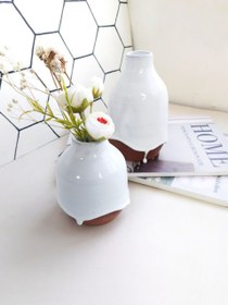 تصویر گلدان سرامیکی دستساز خامه ای1 