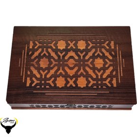 تصویر ست دو عدد جاکارتی و کیف پول کتی و کیف پول جیبی چرم طبیعی کد 175 - قهوه ای روشن Card Holder set and key holder