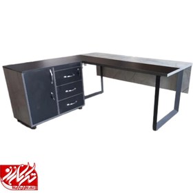تصویر میز کارمندی و مدیریتی پایه فلزی ال دار کد 184 