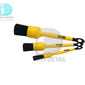 تصویر کیت سه عددی قلم دیتیلینگ مشکی ورک استاف مدل Work Stuff Detailing Brush Black 3Pcs Kit 