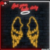 تصویر نئون طرح بال فرشته minimal neon of angel wings