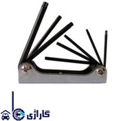 تصویر آچار آلن ستاره ای چاقویی 8 عددی هنس مدل 16745-8T 