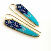 تصویر گوشواره پامچال فیروزه‌ای 