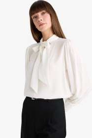 تصویر شومیز زنانه بژ دفکتو 