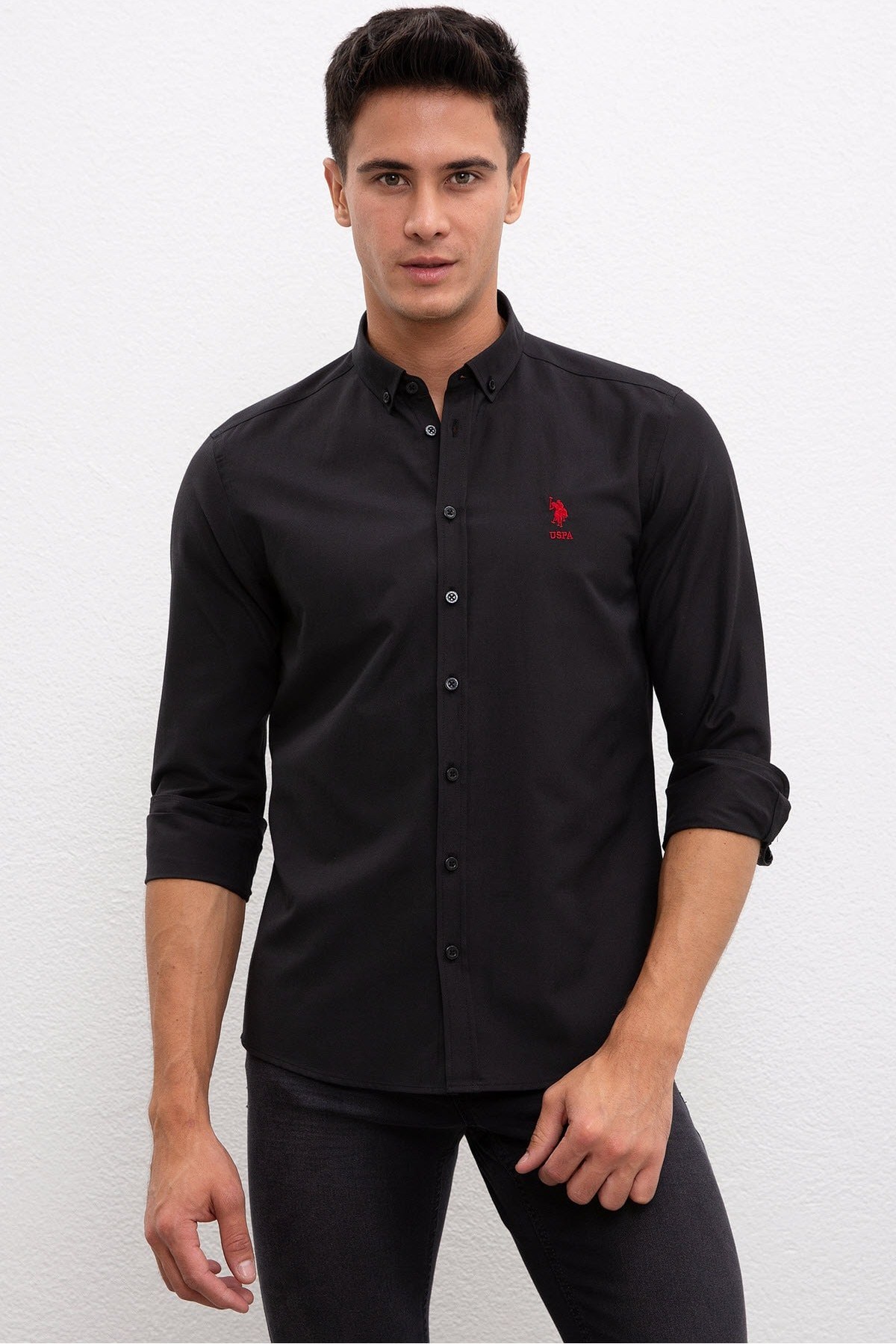 U s shop polo black shirt