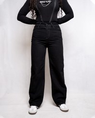 تصویر شلوار جین نیم بگ رنگ مشکی و رغالی و گازوییلی و آبی تیره 