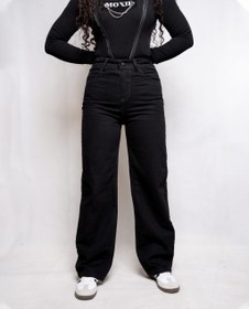 تصویر شلوار جین نیم بگ رنگ مشکی و رغالی و گازوییلی و آبی تیره 