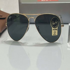 تصویر عینک آفتابی ریبن RayBan خلبانی اورجینال مدل 3025 شیشه سبز فریم طلایی کد 280 