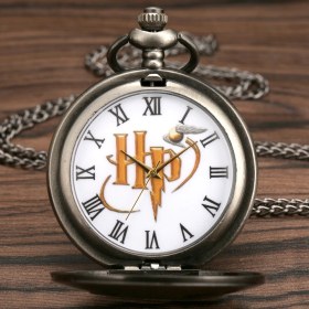 تصویر ساعت گردنبندی و جیبی طرح گلدن اسنیچ و HP 