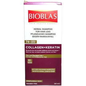 تصویر شامپو ضد ریزش حجم دهنده کلاژن کراتین بیوبلاس BIOBLAS COLLAGEN+KERATIN HERBAL SHAMPOO