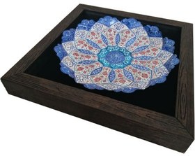 تصویر بشقاب میناکاری با قاب 