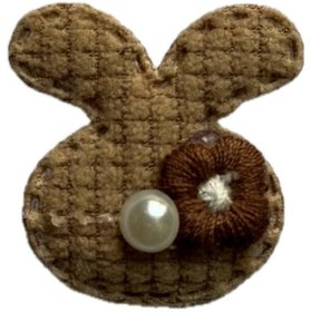 تصویر تکه‌دوزی خرگوش با گل گلدوزی 