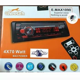 تصویر ضبط ماشین پخش خودرو پنل جدا بلوتوث دار cheetahچیتا مدل E.MAX 1090 آیسی بزرگ پایونیری مولتی کالر 7رنگ گارانتی یکساله 