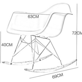تصویر صندلی مدل ایزی راک پارچه ای پایه کروم - سفید 