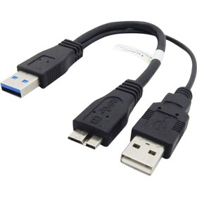 تصویر کابل USB 3.0 Micro B هارد با شارژر فرانت 20 سانتی متری 