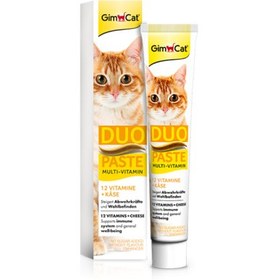 تصویر خمیر مولتی ویتامین گربه با طعم پنیر برند جیم کت GimCat duo paste multi vitamin 