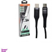 تصویر کابل تبدیل USB به microUSB موکسوم (MOXOM) مدل CB-39 به طول 1 متر هوشمند رنگ مشکی 