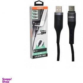 تصویر کابل تبدیل USB به microUSB موکسوم (MOXOM) مدل CB-39 به طول 1 متر هوشمند رنگ مشکی 