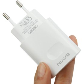 تصویر شارژر دیواری Bavin PC318Y 2.4A + کابل Type-C Bavin PC318Y 2.4A Wall Charger With Type-C Cable