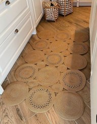 تصویر فرشینه مدل خورشیدی - کرم تیره 