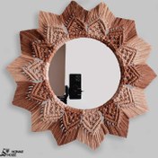 تصویر آينه مکرومه گرد مدل ستیا |macrame mirror a07 