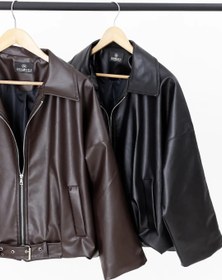 تصویر بامبر جکت چرم 