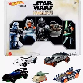 تصویر مجموعه 5 عددی ماشین Hot Wheels مدل Mandalorian Character Car 