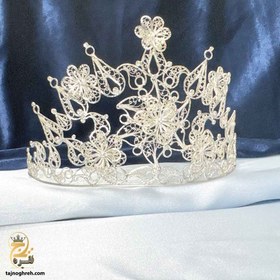 تصویر تاج عروس نقره دست ساز مدل TJA1 