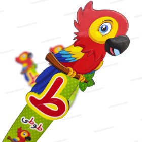 تصویر بوک مارک طوطی طرح چوبی 