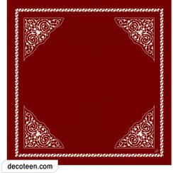 تصویر رومیزی مخمل دکوتین ، مدل سرخ گون 