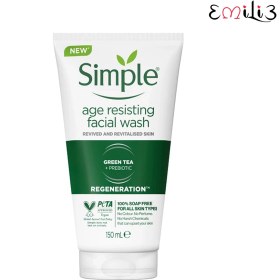 تصویر ژل شست و شوی ضد پیری چای سبز سیمپل ا Simple age resisting face wash gel Simple age resisting face wash gel